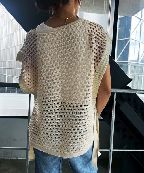 「Scrap Book」 ニットベスト FREE レッド レディース_画像9