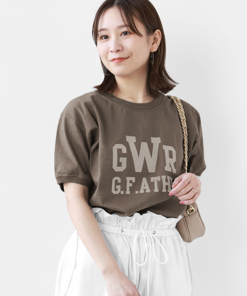 「Goodwear」 半袖カットソー X-LARGE ライトグレー レディース_画像7