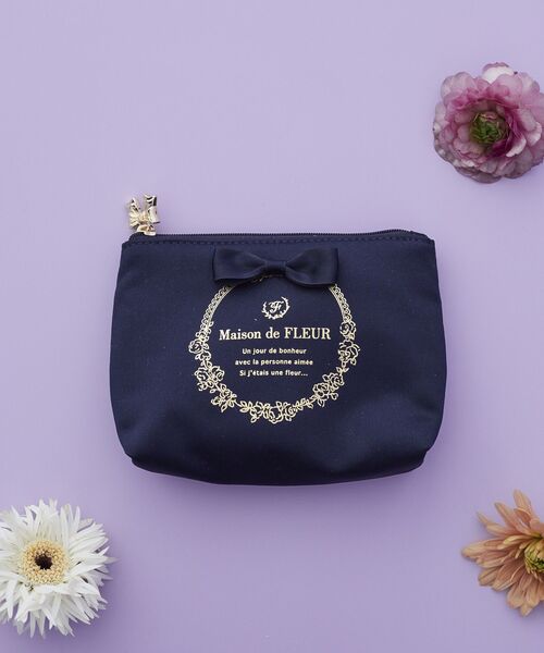 Maison de FLEUR（メゾンドフルール） ポーチ サテンリボンティッシュ