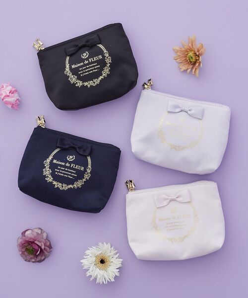 Maison de FLEUR（メゾンドフルール） ポーチ サテンリボンティッシュ