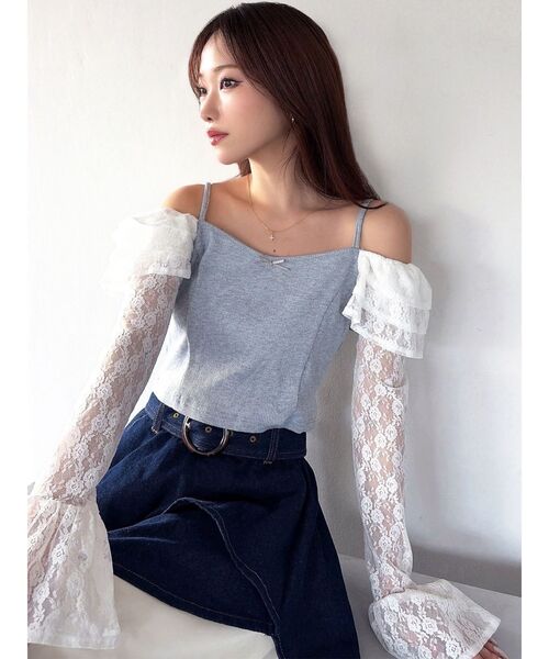 RESEXXY（リゼクシー） tシャツ スリーブレースリブカットトップス