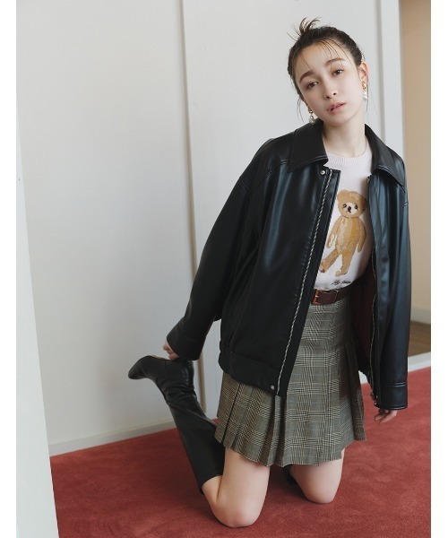 「LILY BROWN」 長袖ニット FREE ネイビー レディース_画像2