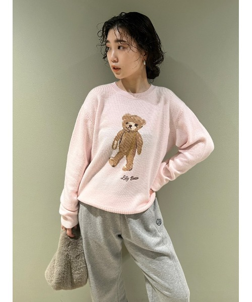 「LILY BROWN」 長袖ニット FREE ネイビー レディース_画像6
