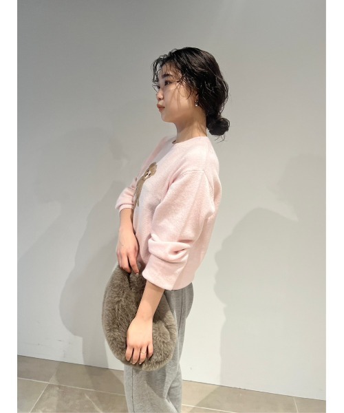 「LILY BROWN」 長袖ニット FREE ネイビー レディース_画像7