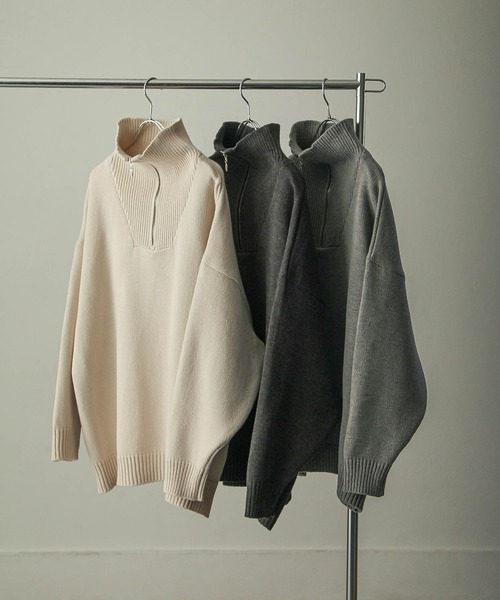 「Nilway」 長袖ニット LARGE グレー メンズ_画像5