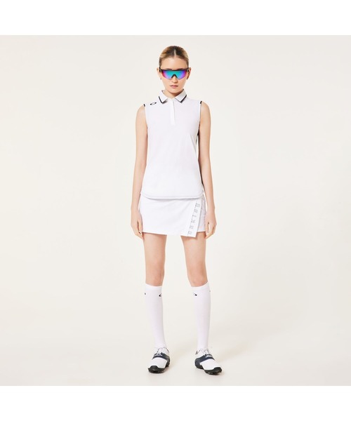オークリー　レディースM　長袖モックシャツ　キュロットスカート　ゴルフウェア OAKLEY（オークリー） パンツ ELEVATE INSPRING CULOTTE 2.0 ラップ