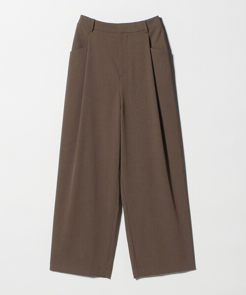 ワイドパンツ パンツ ポリエステルブレンド バックゴム ワイドパンツ ウォッシャブル レディースの画像