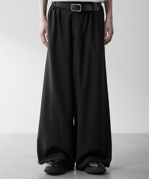RUUBON ワイドパンツ スラックス 「RUUBON」3tuck straight wide pants
