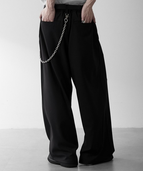 RUUBON ワイドパンツ スラックス 「RUUBON」3tuck straight wide pants