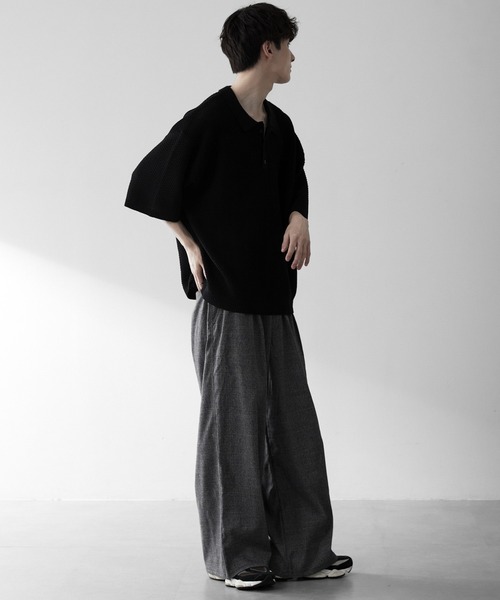 RUUBON ワイドパンツ スラックス 「RUUBON」3tuck straight wide pants