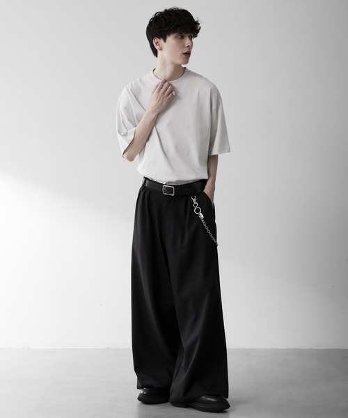 RUUBON ワイドパンツ スラックス 「RUUBON」3tuck straight wide pants