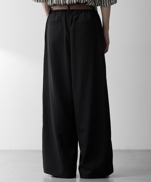 RUUBON ワイドパンツ スラックス 「RUUBON」3tuck straight wide pants