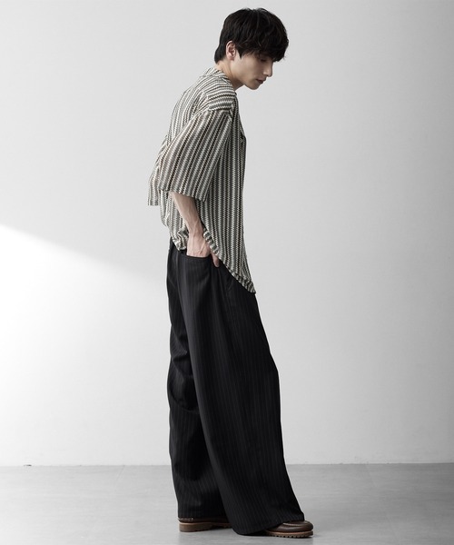RUUBON ワイドパンツ スラックス 「RUUBON」3tuck straight wide pants