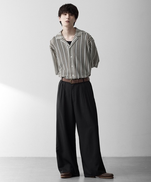 2000s 神シルエット◎ 3タック レーヨン ワイドスラックス バギー 黒 2000s 神シルエット◎ 3タック レーヨン ワイドスラックス バギー 黒