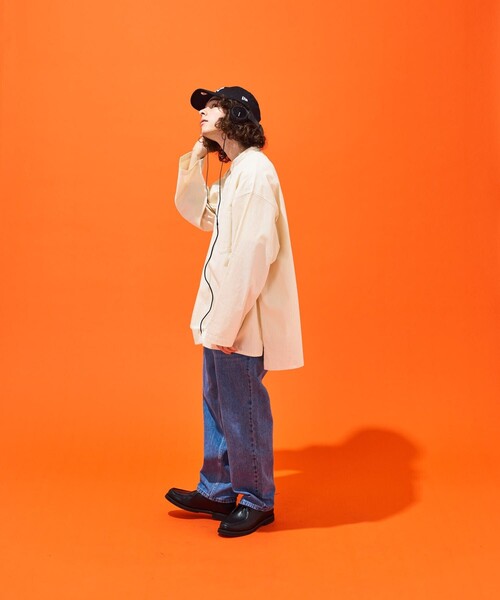 「HINSON」 長袖シャツ MEDIUM アイボリー メンズ_画像5