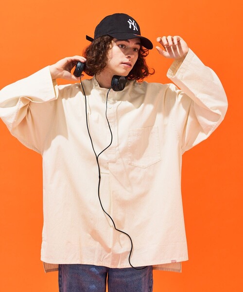「HINSON」 長袖シャツ MEDIUM アイボリー メンズ_画像9