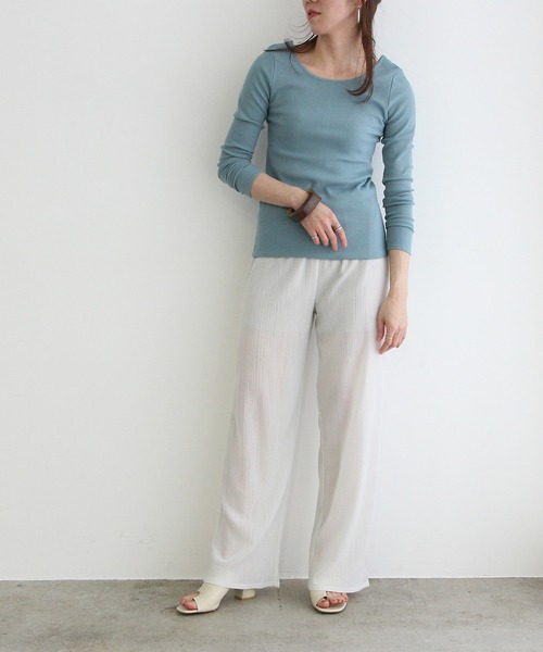 「MADEMOISELLE ROPE'」 長袖カットソー 38 グレー レディース_画像8