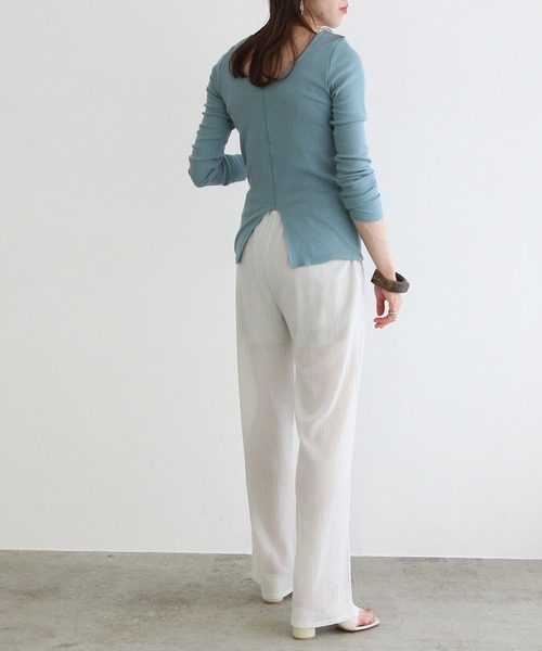 「MADEMOISELLE ROPE'」 長袖カットソー 38 グレー レディース_画像9