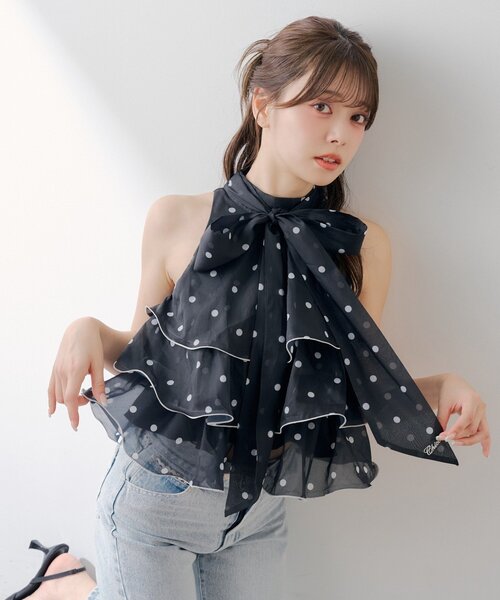 ブラウス シャツ アメスリティアードブラウス レディースの画像