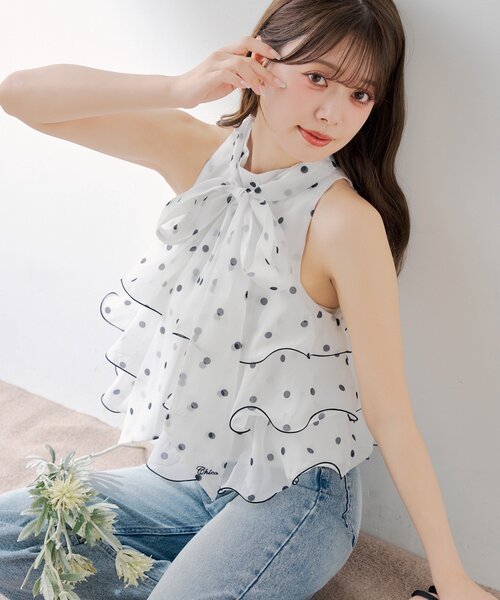 ブラウス シャツ アメスリティアードブラウス レディースの画像