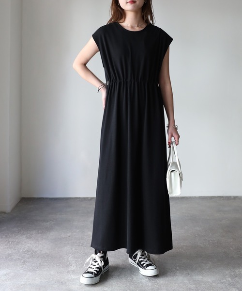 「Riberry」 ノースリーブワンピース MEDIUM チャコールグレー レディース_画像2