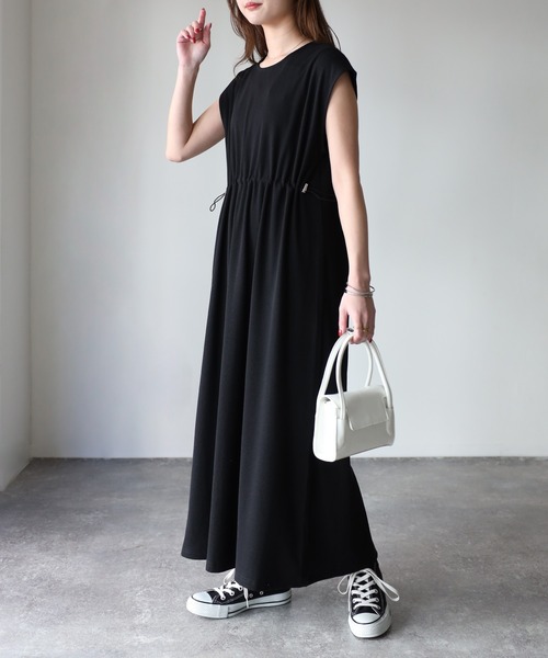 「Riberry」 ノースリーブワンピース MEDIUM チャコールグレー レディース_画像3