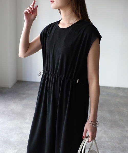「Riberry」 ノースリーブワンピース MEDIUM チャコールグレー レディース_画像4