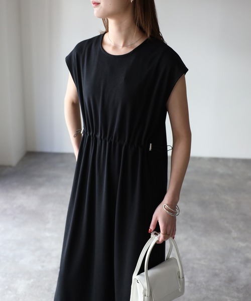 「Riberry」 ノースリーブワンピース MEDIUM チャコールグレー レディース_画像5