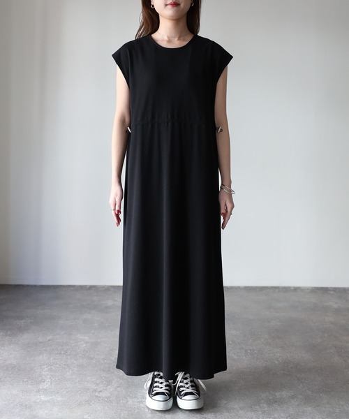 「Riberry」 ノースリーブワンピース MEDIUM チャコールグレー レディース_画像6