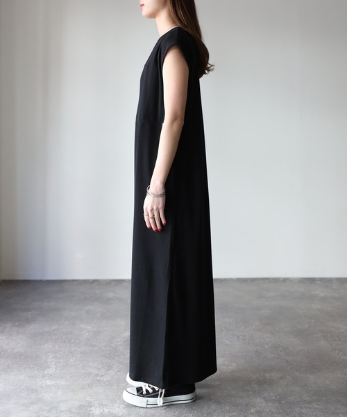 「Riberry」 ノースリーブワンピース MEDIUM チャコールグレー レディース_画像7