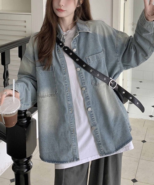 「NANEA」 長袖シャツ SMALL ブルー レディース_画像7