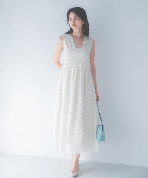 ワンピース カットジャガードVネックワンピース : ZOZOTOWN Yahoo!店