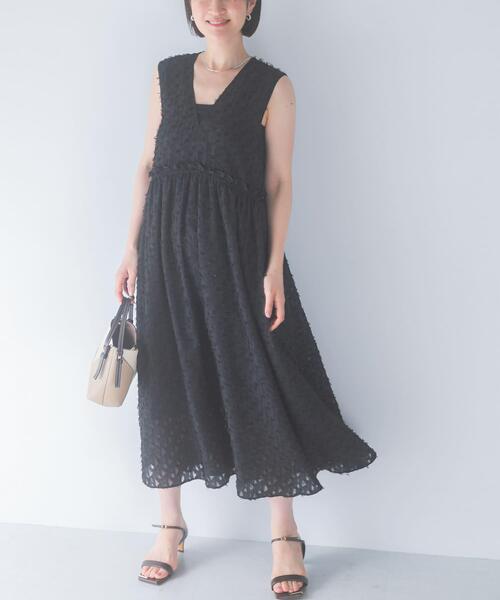 ワンピース カットジャガードVネックワンピース : ZOZOTOWN Yahoo!店