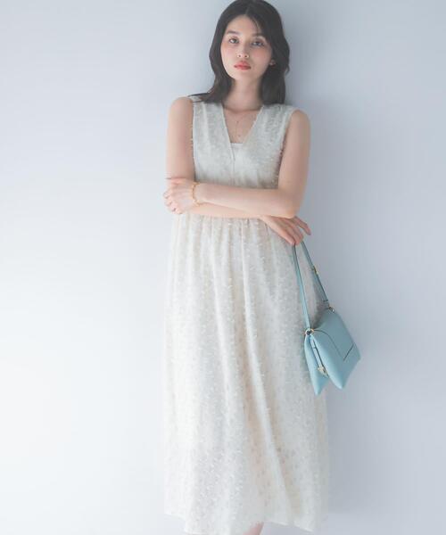 ワンピース カットジャガードVネックワンピース : ZOZOTOWN Yahoo!店