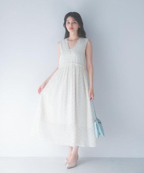 ワンピース カットジャガードVネックワンピース : ZOZOTOWN Yahoo!店