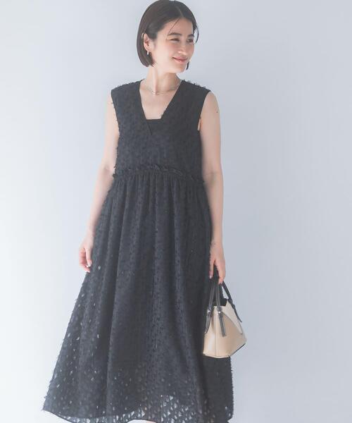 ワンピース カットジャガードVネックワンピース : ZOZOTOWN Yahoo!店