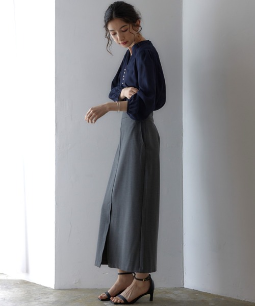 「RIRIYANO」 7分袖ブラウス X-LARGE ネイビー レディース_画像6