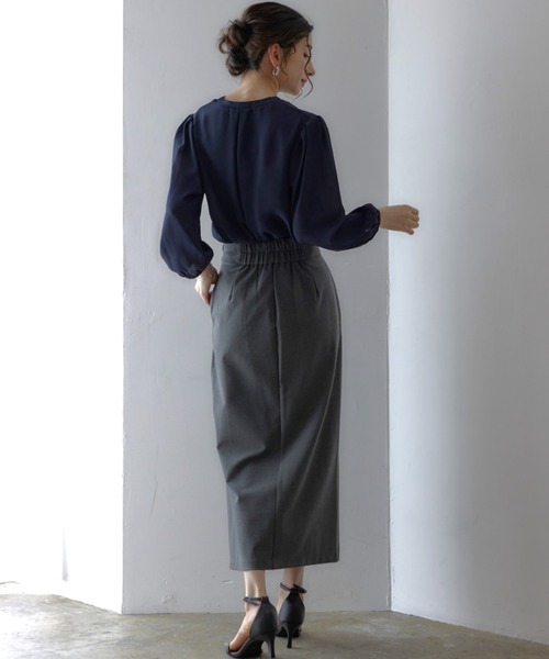 「RIRIYANO」 7分袖ブラウス X-LARGE ネイビー レディース_画像7