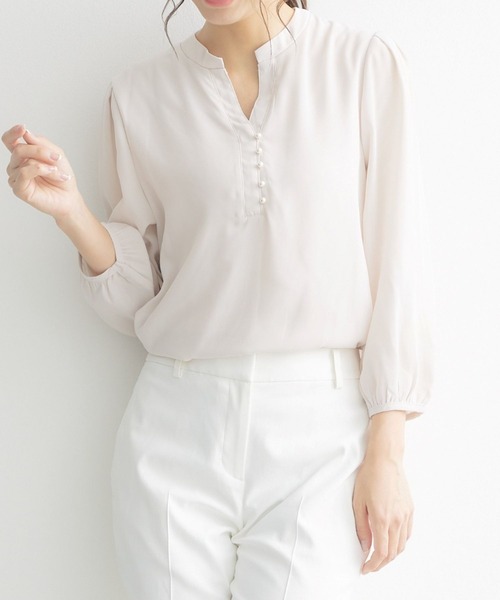 「RIRIYANO」 7分袖ブラウス X-LARGE ネイビー レディース_画像8