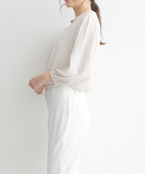 「RIRIYANO」 7分袖ブラウス X-LARGE ネイビー レディース_画像9