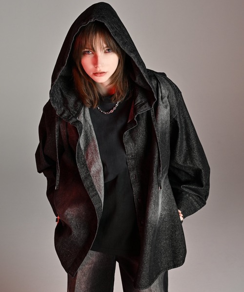「ADRER」 長袖シャツ M ブラック メンズ_画像5