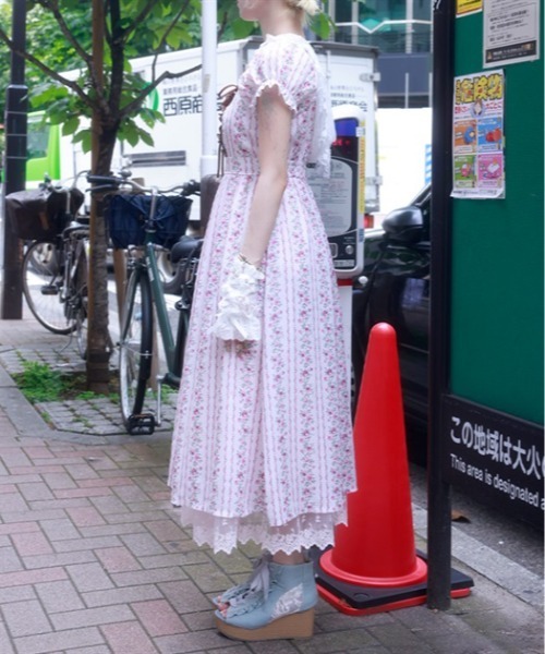 myu：loret（ミュウロレット） ワンピース 半袖 ストライプ花柄
