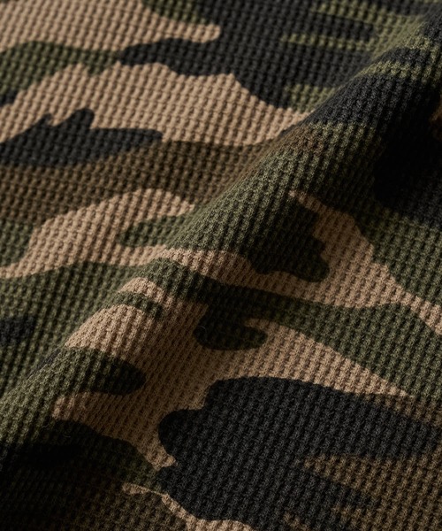 ADAMASTE ヘンリーネック tシャツ Camo Thermal Henry Neck L/S Tee