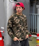ヘンリーネック tシャツ Camo Therm...の詳細画像1