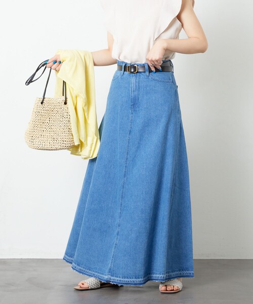 「FREAK'S STORE」 デニムスカート MEDIUM ブルー レディース_画像2