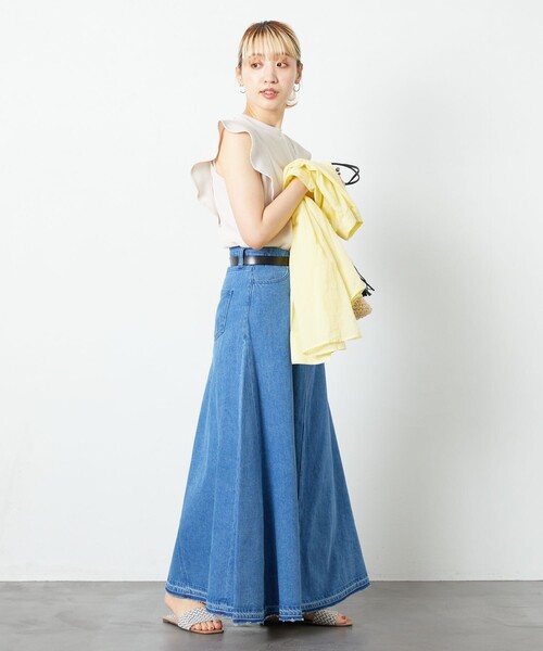 「FREAK'S STORE」 デニムスカート MEDIUM ブルー レディース_画像3