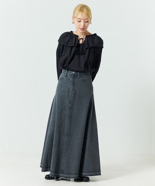 「FREAK'S STORE」 デニムスカート MEDIUM ブルー レディース_画像6