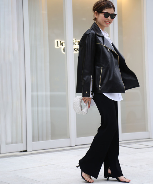 Deuxieme 【MY WHITE/マイホワイト】LEATHER ジャケット Deuxieme Classe ジャケット ライダースジャケット 【MY WHITE
