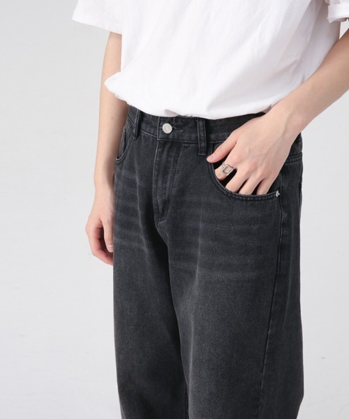 3色 ワイドパンツストレート デニム ジーンズ アメリカン ルーズ WEB限定】ワイドデニム(+3㎝)（デニムパンツ）｜AMERICAN HOLIC