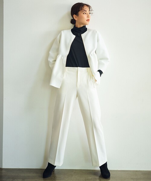 パンツ 「CLASSY.2月号掲載/洗える」TRストレッチギャバ ワイドパンツ レディース_7